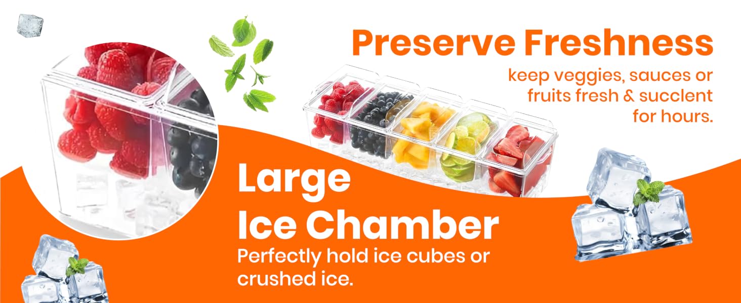 condiment server with ice tray
