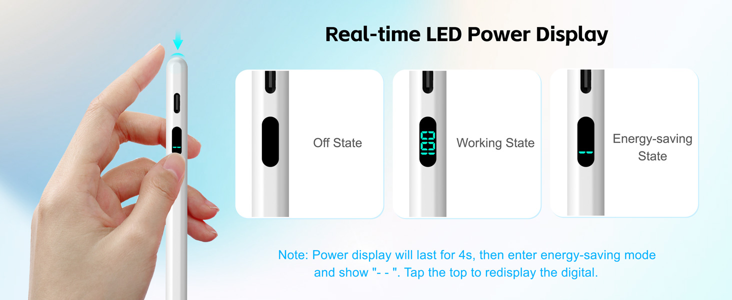 LED power display stylus