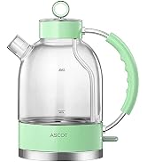 ASCOT Electric Kettle, Glass Electric Tea Kettle Gifts for Men/Women/Family 1.6L 1500W Borosilica...