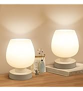 Touch Bedside Table Lamp Set of 2 - Small Modern Table Lamp for Bedroom Living Room Nightstand, 3...