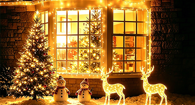 warm white fairy lights outdoor