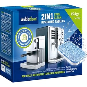 WoldoClean descaling tablets for coffee machines, espresso machines and kettles, 2-in-1