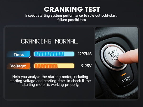 AUTOPHIX BAS100 Car Battery Tester 24V 12V Automotive Alternator Tester Battery Load Tester