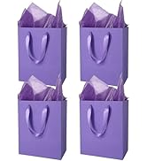 MOXARYSU 4 Pcs Medium Purple Gift Bags: 8x5x10 Inches Gift bags With Handles Party Favor Bags Wit...