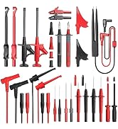 Goupchn 25PCS Silicone Multimeter Test Leads Kit with Replaceable Wire Piercing Probes, Alligator...