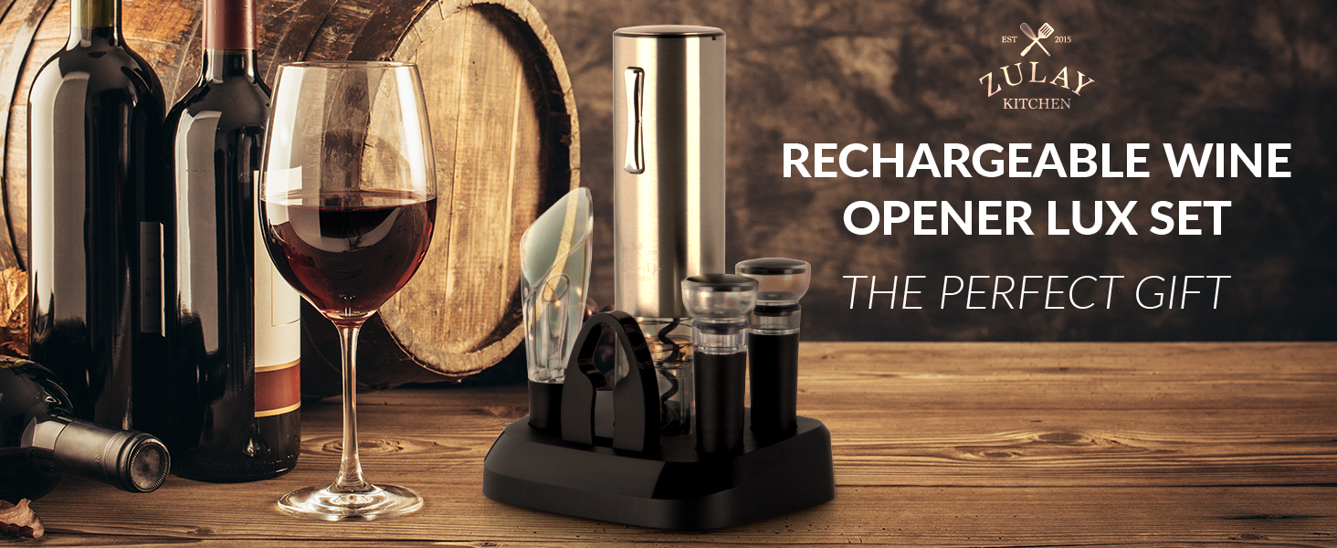 Rechargeable wine opener 5 piece gift set