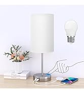 AKASUKI 18Inch Table Lamp with Dual Charging Station, 3 Way Dimmable Touch Lamp for Bedroom, Livi...