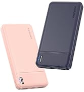 AsperX 2-Pack 10000mAh Slim Portable Charger, USB C Battery Pack Power Bank | in&Out Fast Chargin...