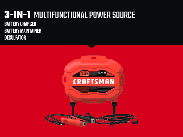 Upgraded CRAFTSMAN CMXCESM259 1.5A 6V/12V Automotive Battery Maintainer
