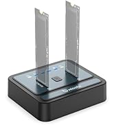 M.2 NVMe/SATA SSD Cloner, M.2 Duplicator 2-Bay Hard Drive Enclosure, Tool-Free 20Gbps USB3.2 Gen ...