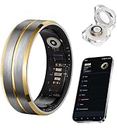 AMOVAN Smart Ring for Women Men, Tungsten Steel Fitness Tracker Ring with Sleep Monitoring, Heart...