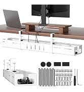 SUREUP9 Under Desk Cable Management Tray, Expandable 25.2"–38.6" Heavy Duty Carbon Steel with Clamp