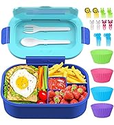 TIME4DEALS Bento Boxes for Adults 44oz - Leakproof 4 Compartments Lunch Containers Kids Bento Sch...