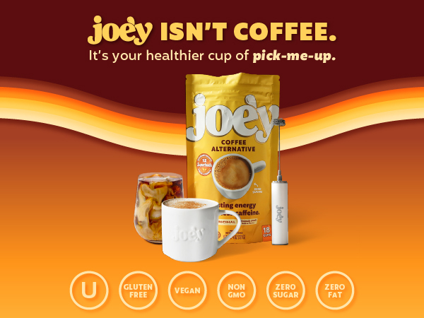 joey coffee alternative mushroom coffee replacement low caffeine jitter energy natural