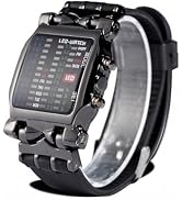 ZJchao LED Binary Display Wristwatch with Date & Week Functions, Electronic Movement Accurate Tim...