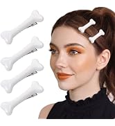 HFZRZFH 4Pcs White Dog Bone Hair Clips, Goth Emo Alligator Clip Hairpins, Cute Scene Hair Accesso...