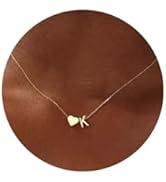 Turandoss Gold/Silver Heart Initial Necklace for Women Teen Girls - 18K Gold Plated Letter A-Z Pe...