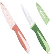 EANINNO Paring Knife Set, 2 PCS Kitchen Small Paring Knives 3.5" with Cover Silicone Handle Sharp...