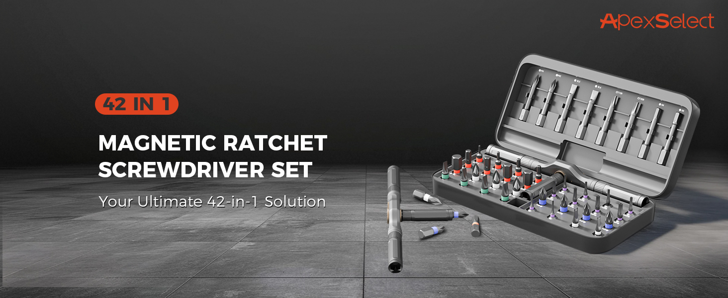 ApexSelect 42 in 1 magnetic ratchet screwdriver set