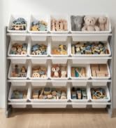 Humble Crew Toy Storage Organizer with 16 Removable Storage Bins for Kids Playroom, 4-Tier Toddle...