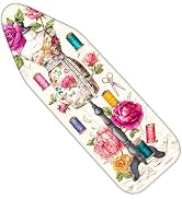 Nuxovilar Ironing Board Cover and Pad with Floral Mannequin and Thread Spools Pattern, 15x54 Inch...