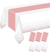 ZHOMA 6 Pack Rectangle Plastic Dot Tablecloth Set, 54 X 108 Inch Plastic Table Cover, 12 x 108 In...