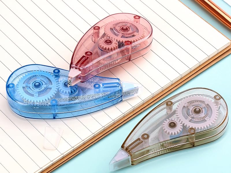 ZZTX Correction Tape 6-Pack, 3 Colors