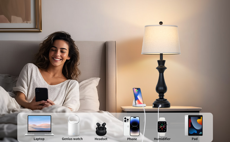 black table lamp