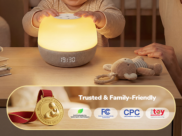 Night light, white noise, and clock in one—everything your baby needs for better sleep