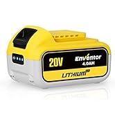 Enventor 20V 4.0Ah Lithium Ion Battery, 20V 4.0Ah Replacement Battery, with LED Power Indicator O...