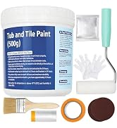 Oriflame Tile Paint: Tub & Tile Refinishing Kit 17.6oz with Tools - White Water Based Bathtub Sin...
