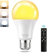 SCNNC LED Remote Control Light Bulbs, 700LM 9W, 60 Watt Equivalent, 3000K-6500K Stepless Dimmable...