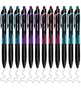 MyLifeUNIT Gel Pens, Black Fine Point Gel Pen for Super Smooth Writing, 0.5mm Retractable Pens wi...