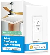 meross Smart Ceiling Fan Control & Dimmer Light Switch, Works w/Apple HomeKit, Alexa, Google & Sm...
