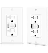 Greencycle 20 Amp GFCI Outlet with USB C & USB A Ports, 2PK Self Test GFCI Electrical Outlet Comb...