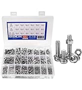 NINDEJIN 780PCS M2 M3 M4 M5 Phillips Pan Head Screws Bolt Nut Lock Flat Washers Machine Screws As...
