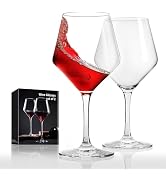 FrutPunch Hand-Blown Crystal Wine Glasses Set of 2, 16OZ, Long Stem Glasses for Red and White Win...