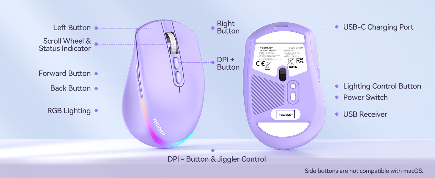 purple wireless mouse