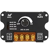 RGBZONE LED Dimmer, Frequency Adjustable, DC 5V/12V/24V 30A PWM Dimming Controller, Single Channe...