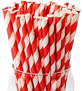 red and white paper straws