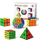 Vdealen Speed Cube Set, 2x2 4x4 Pyramid Mirror Dodecahedron Magic Cube Pack, Puzzle Cube Bundle T...