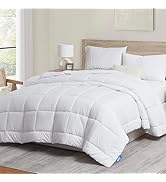 Nestl Comforter Duvet Insert, Quilted Down Alternative Comforter Queen Size, All Season White Com...