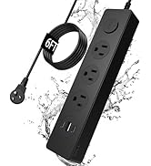 SOLL IPX9 Outdoor Power Strip Weatherproof,Surge Protector with 3 Outlet with 3 USB Charging Port...