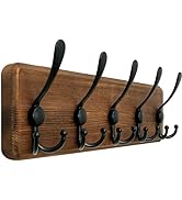 WEBI Rustic Coat Rack Wall Mount,Coat Hooks Wall Mounted,16" Hole to Hole,Wood Coat Hanger Wall,H...