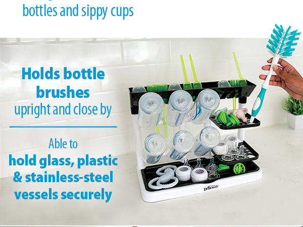 Able to hold glass, plastic & stainless-steel vessels securely