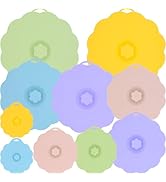 FUSMYE 10 Pack Silicone Lids for Bowl Silicone Microwave Splatter Covers, 5 Sizes Reusable Heat R...