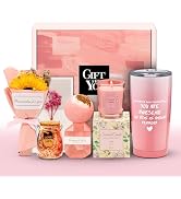 Happy Birthday Gifts Basket for Women,Pink Gift set with Luxury COFFEE Cup,New Year Gift, Christm...