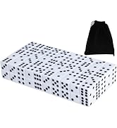 50 Pack 16MM White Dice - Six Sided Standard Opaque White Dice with Black Pips Dots for Board Games