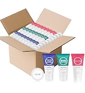Travel Size Bath and Shower Toiletry Set, with 0.68 oz Shampoo, Conditioner, Body Wash and 0.34 o...