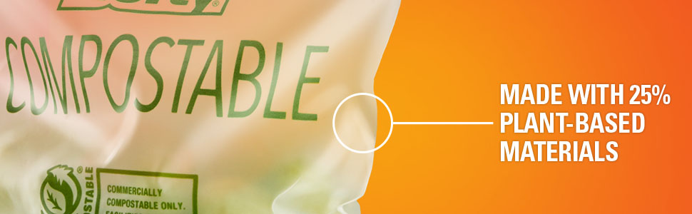 Made with 25% plant-based materials